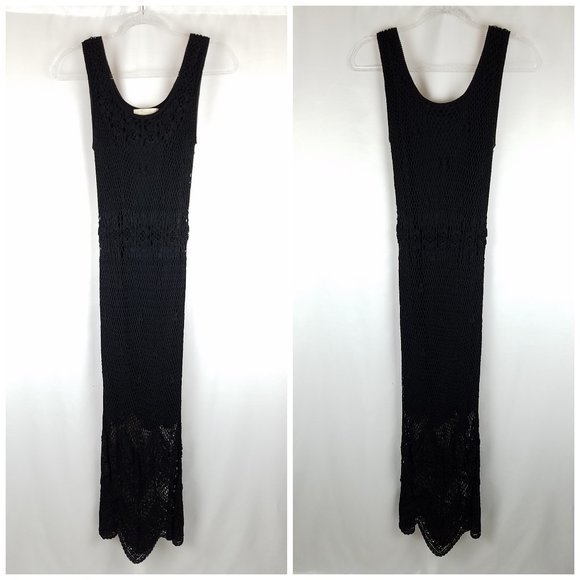 Kroshetta by Papillon dress maxi black crochet L - Picture 8 of 10